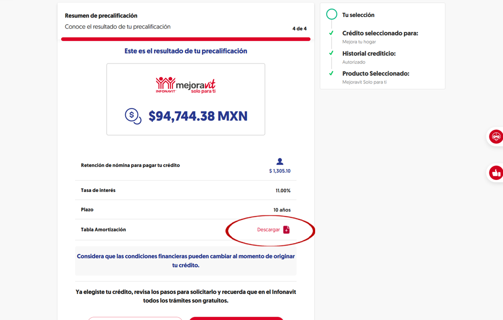 Paso 10 - ¡Ya estás Precalificado!