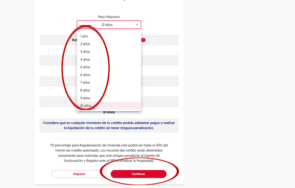 Paso 9 - Selecciona el Plazo